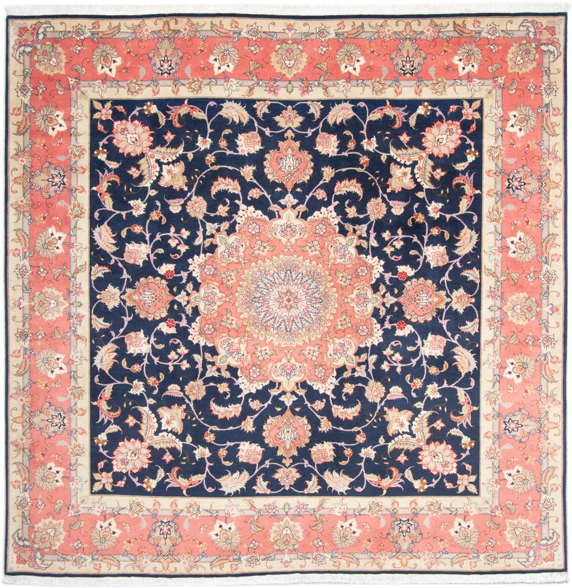 Tapete persa Tabriz 50Raj 203x203 203x203, Tapete persa Atado à mão