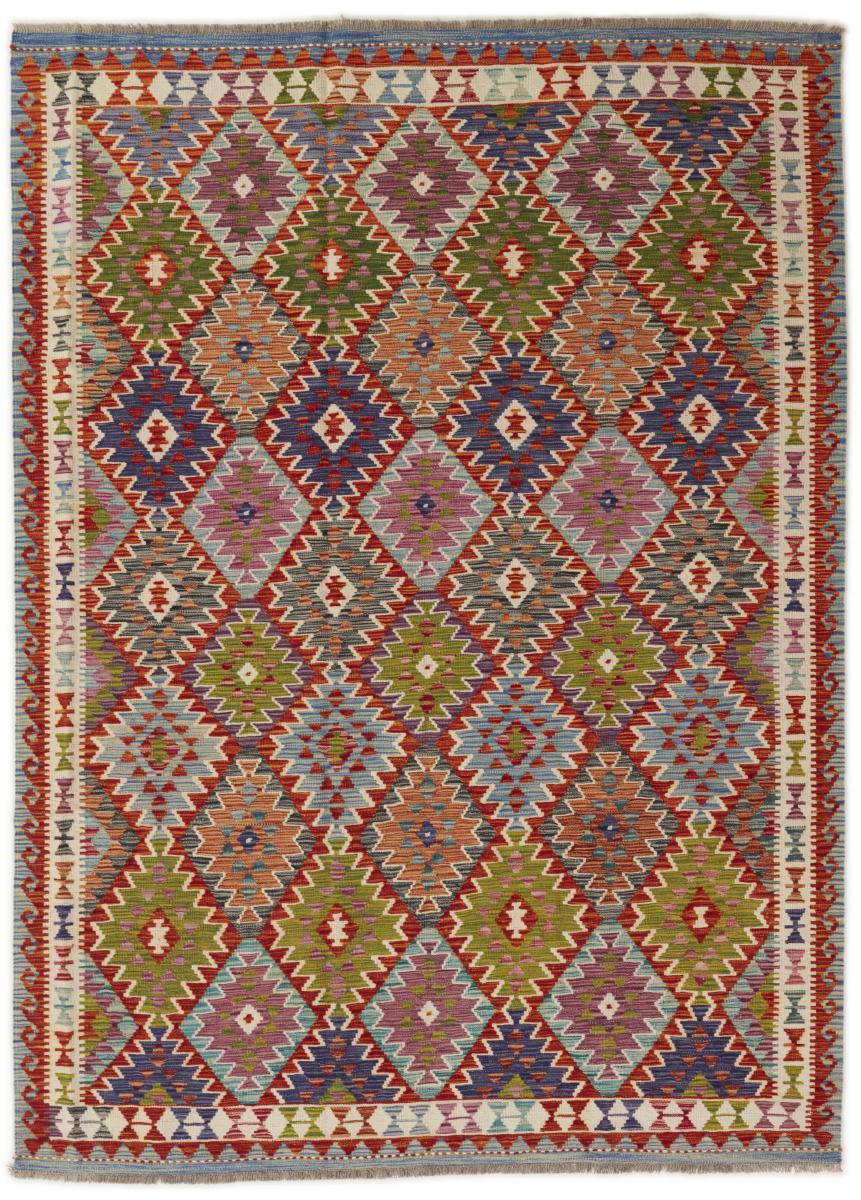 Afghan rug Kilim Afghan 8'0"x5'10" 8'0"x5'10", Persian Rug Woven by hand