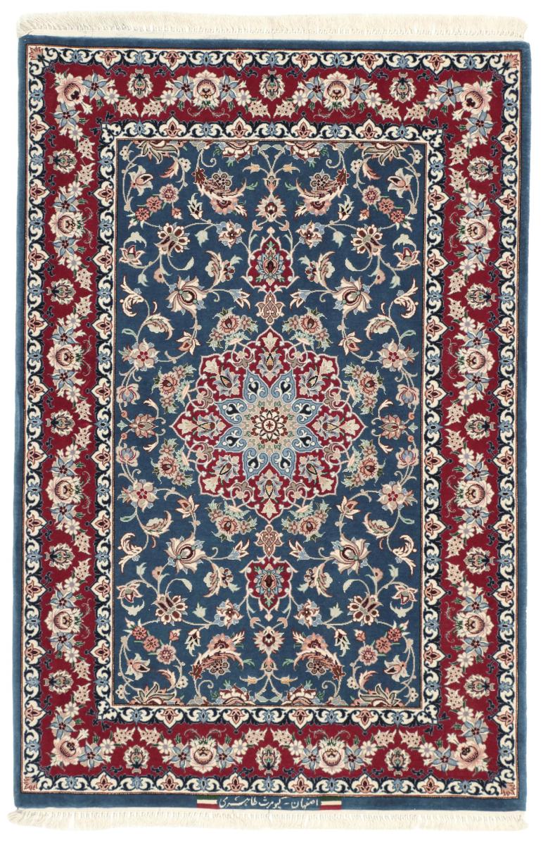 Tapis persan Ispahan Chaîne de Soie 125x81 125x81, Tapis persan Noué à la main