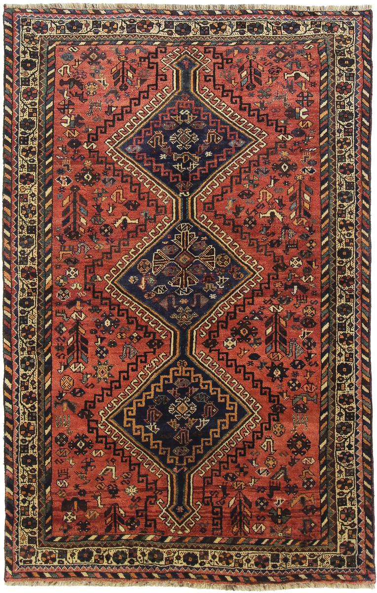 Persisk tæppe Ghashghai 243x158 243x158, Persisk tæppe Knyttet i hånden