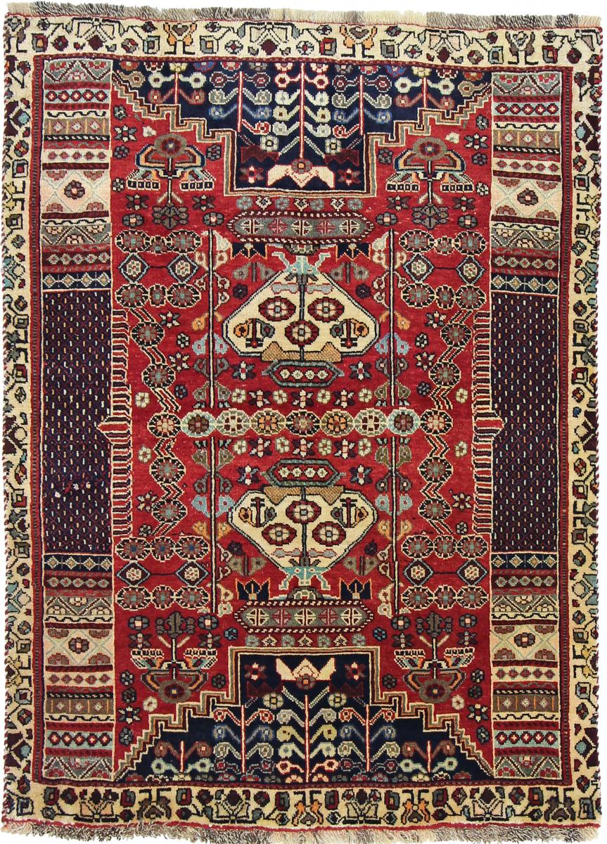 Tapete persa Ghashghai 145x109 145x109, Tapete persa Atado à mão