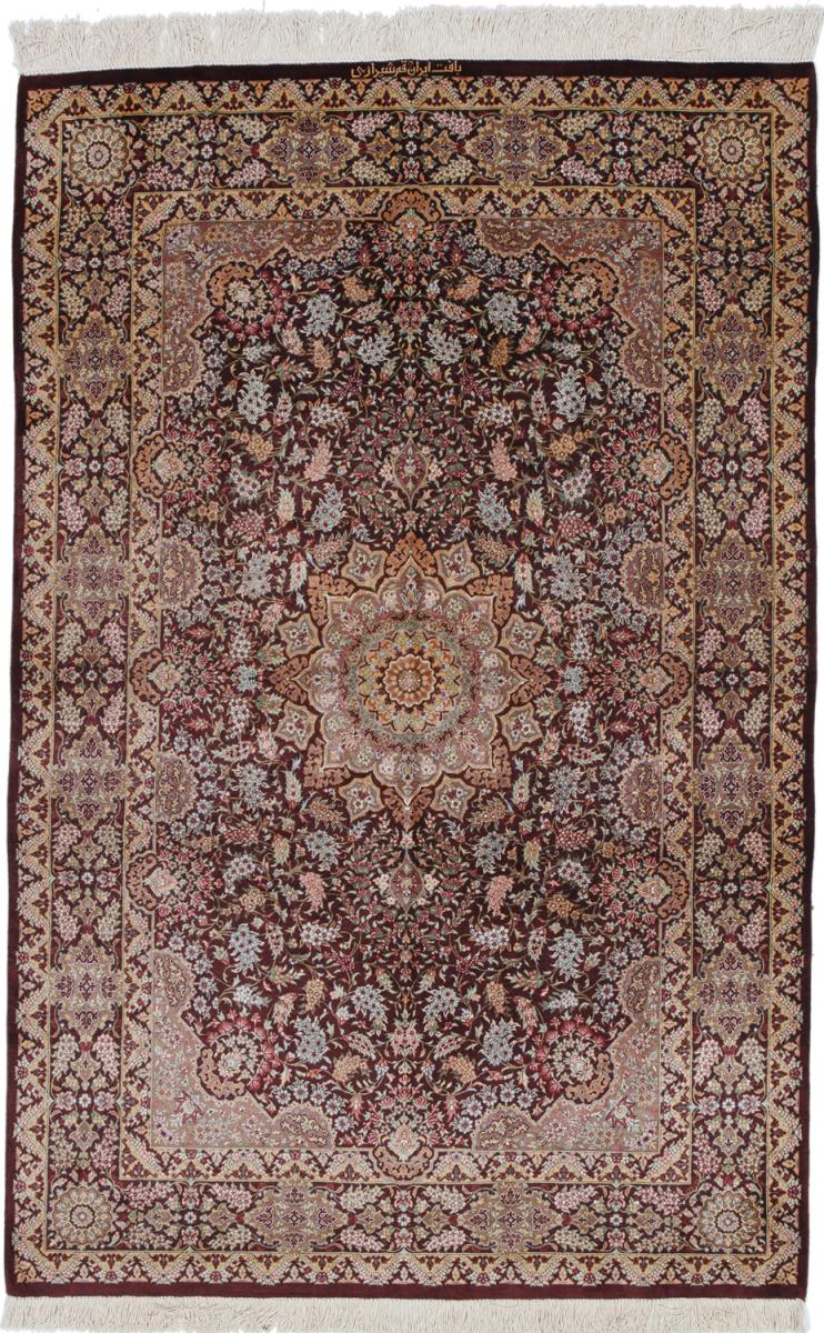 Persisk tæppe Ghom Silke 155x100 155x100, Persisk tæppe Knyttet i hånden