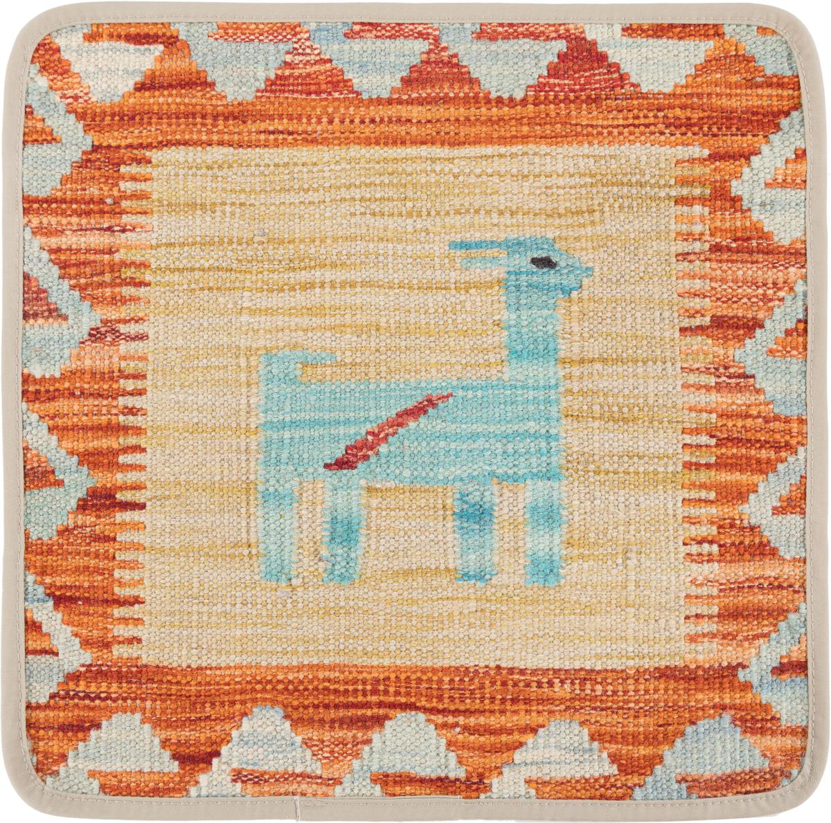 Afghan rug Kilim Afghan Cushion Cover 40x40 40x40, Persian Rug Knotted by hand