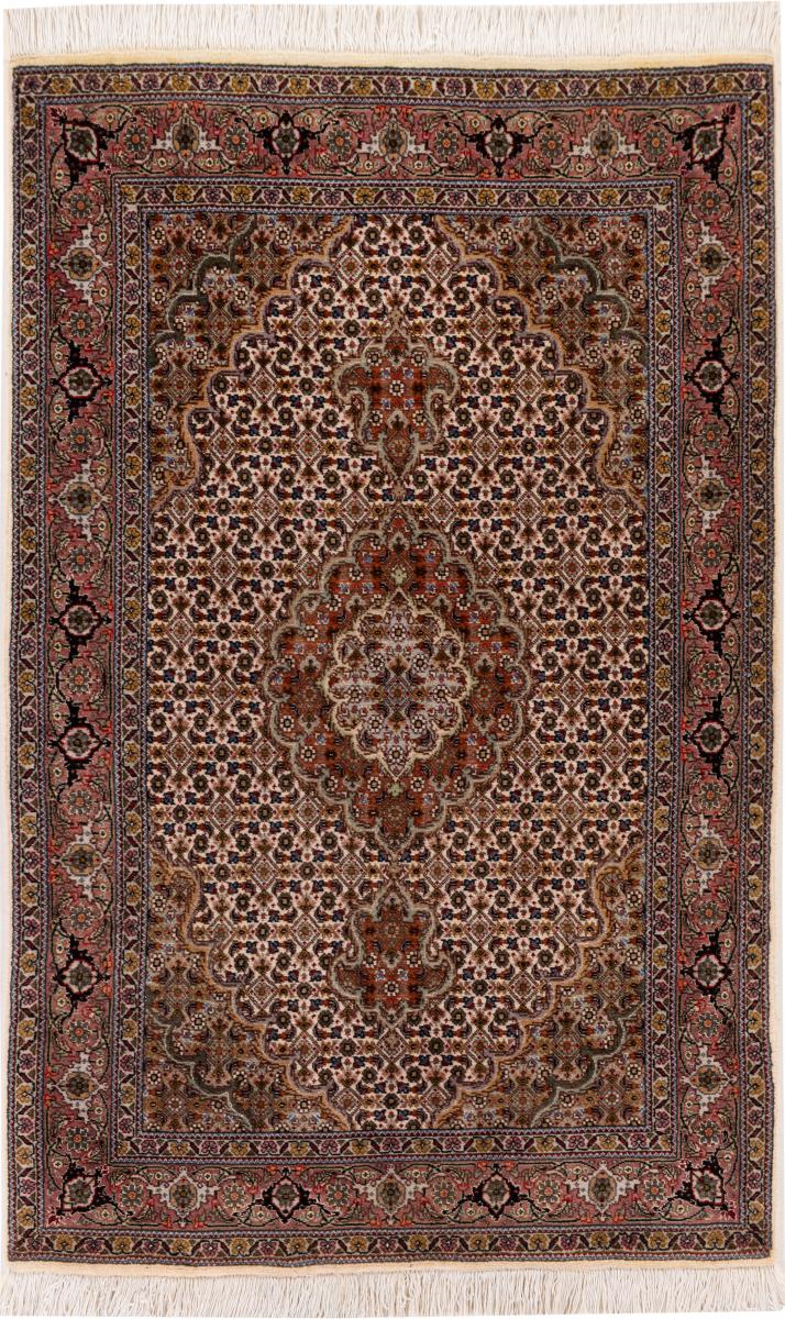 Persian Rug Tabriz 50Raj 4'0"x2'7" 4'0"x2'7", Persian Rug Knotted by hand