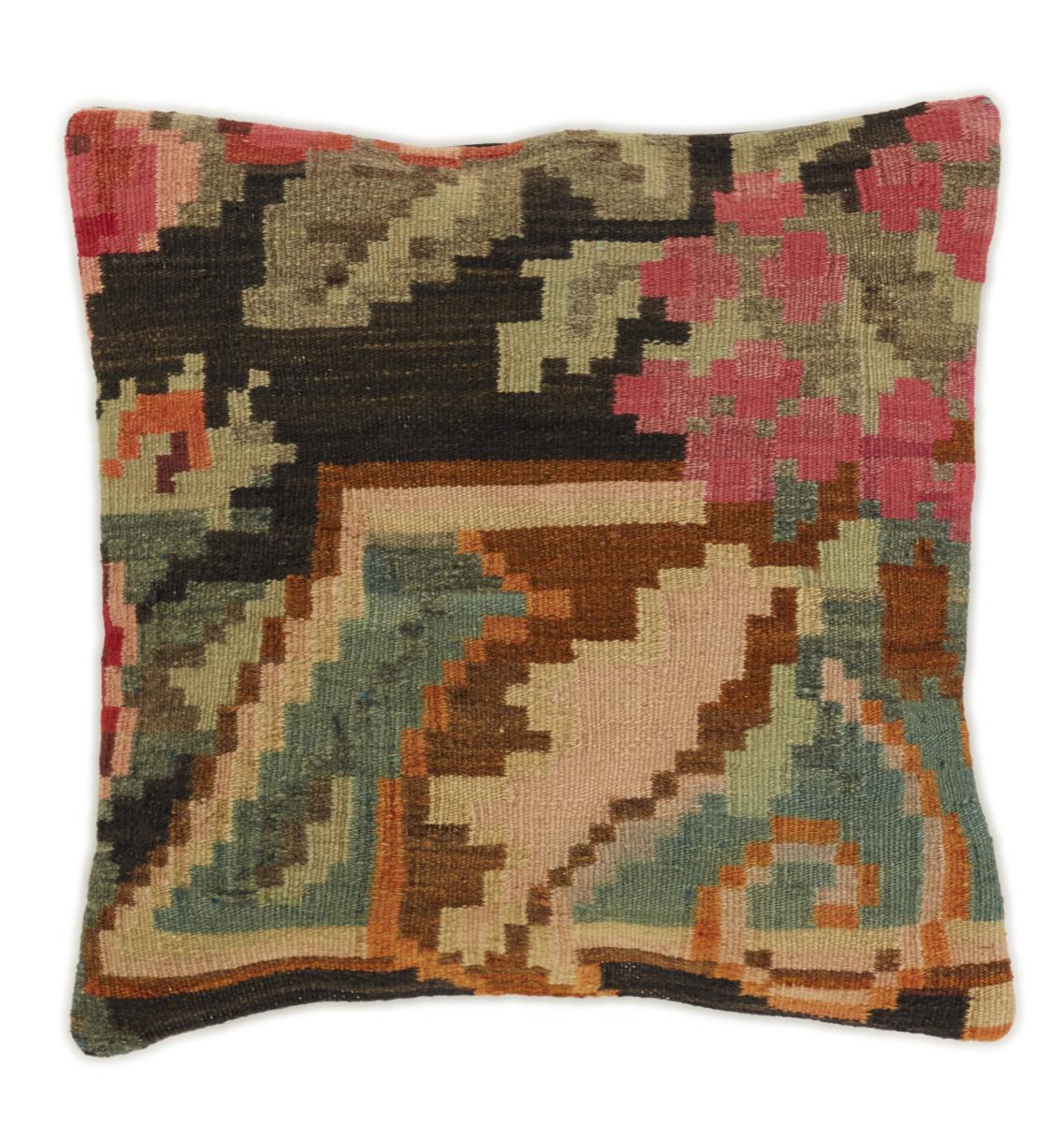 Indo rug Rosen Kilim Kissen 51x49 51x49, Persian Rug Woven by hand