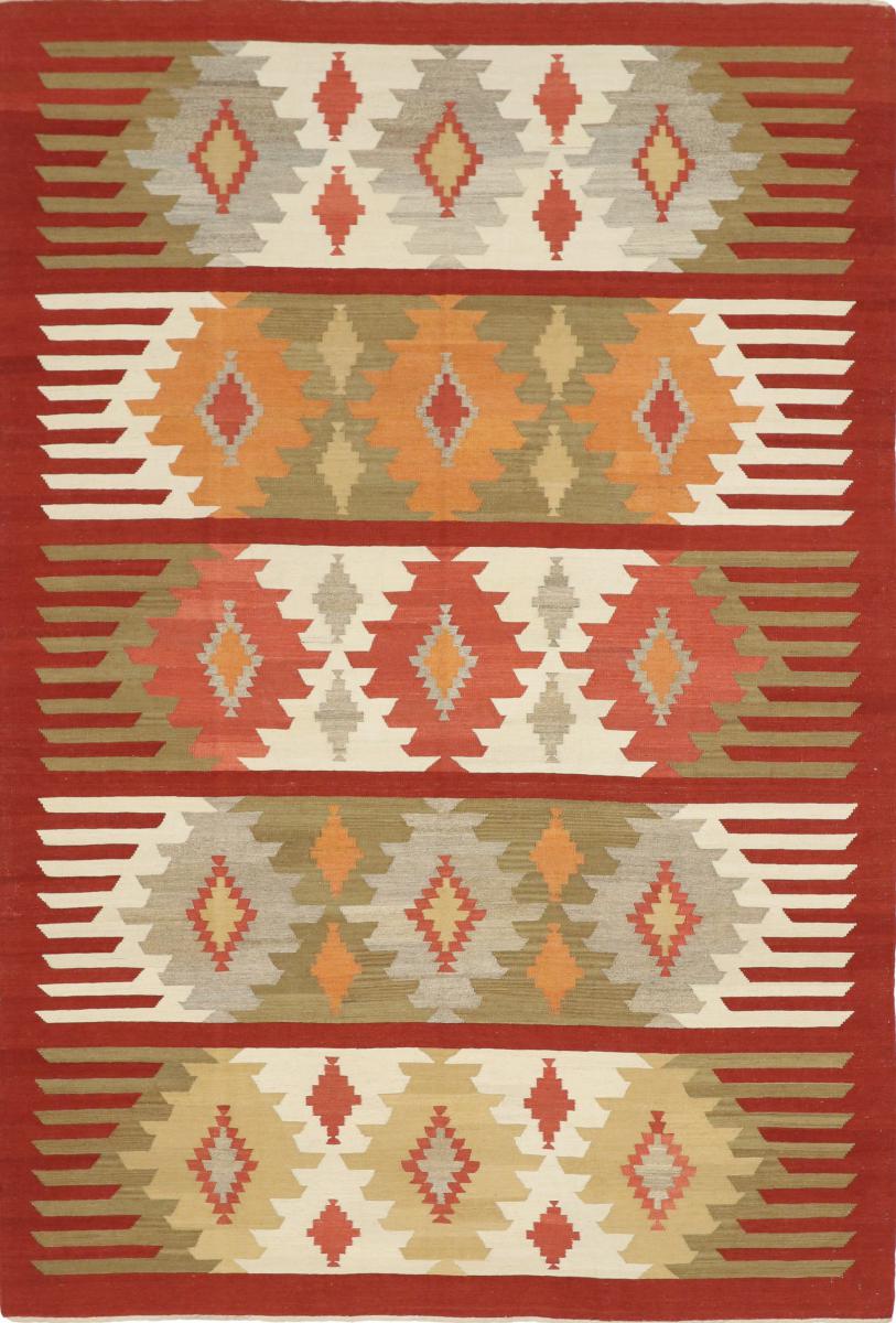 Tapete persa Kilim Fars Design 9'11"x6'8" 9'11"x6'8", Tapete persa Tecido à mão