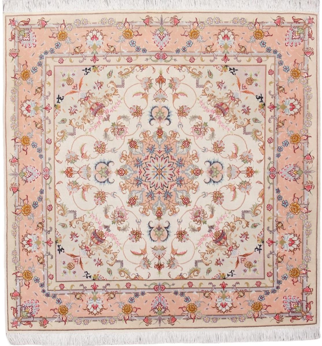 Tapete persa Tabriz 50Raj 153x150 153x150, Tapete persa Atado à mão