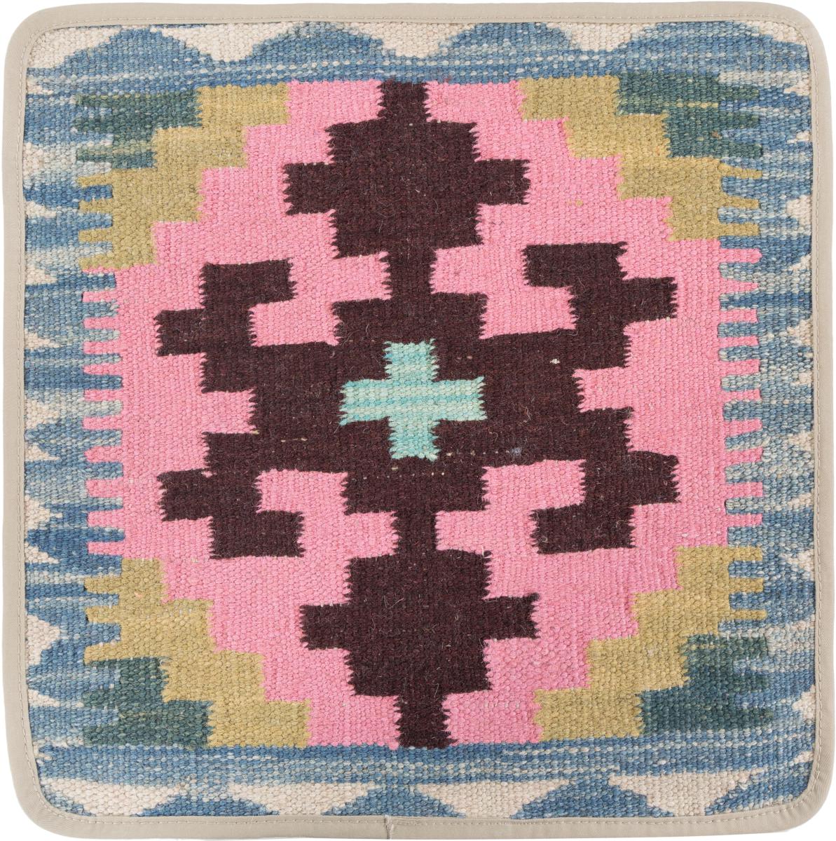 Afghan rug Kilim Afghan Cushion Cover 40x40 40x40, Persian Rug Knotted by hand