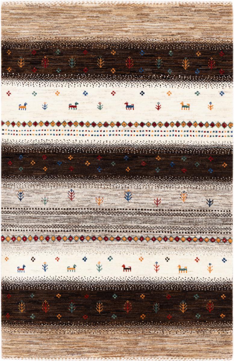 Tapis persan Persan Gabbeh Loribaft Atelier 124x83 124x83, Tapis persan Noué à la main