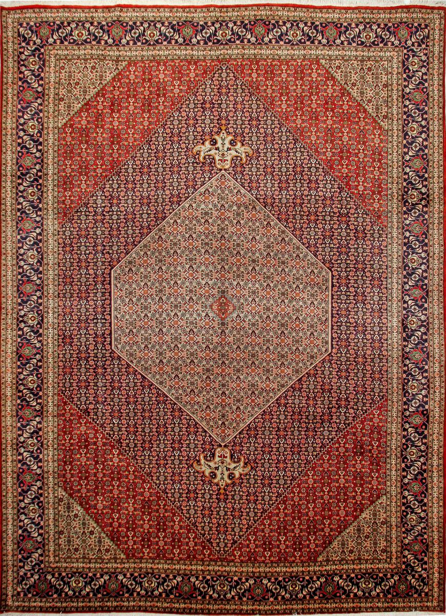 Tapete persa Tabriz Mahi 13'0"x9'9" 13'0"x9'9", Tapete persa Atado à mão