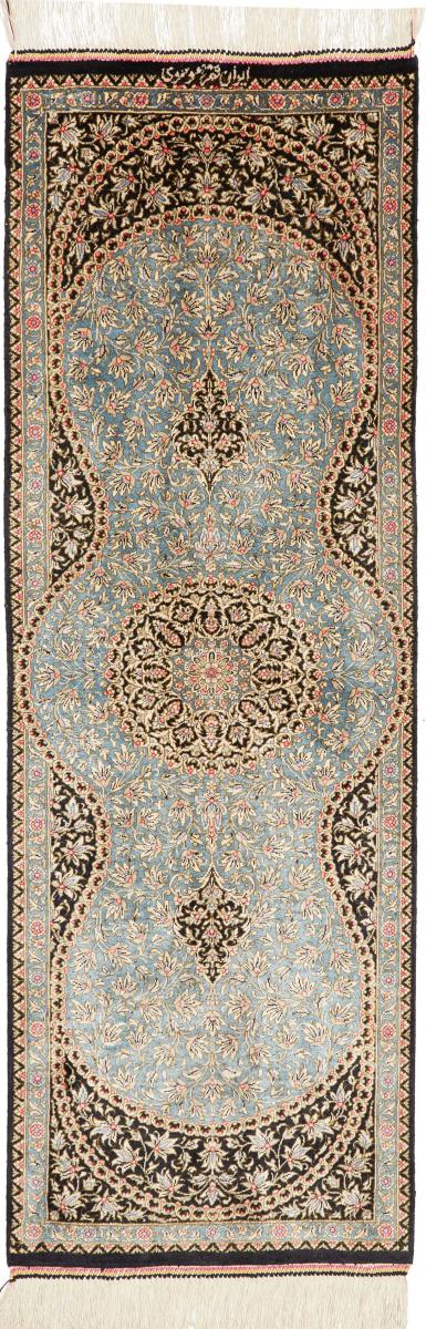 Perzisch tapijt Qum Zijde 113x38 113x38, Perzisch tapijt Handgeknoopte