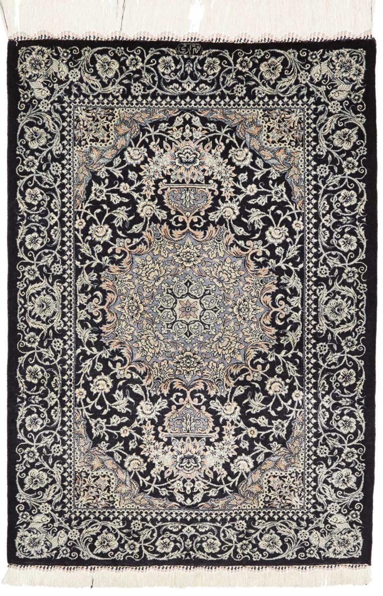 Perzisch tapijt Qum Zijde 87x59 87x59, Perzisch tapijt Handgeknoopte