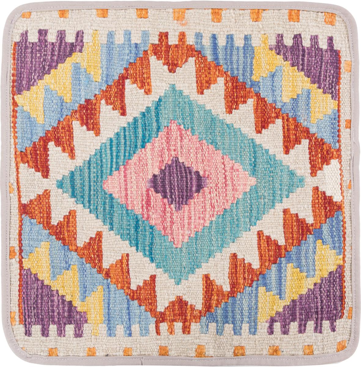 Afghan rug Kilim Afghan Cushion Cover 40x40 40x40, Persian Rug Knotted by hand
