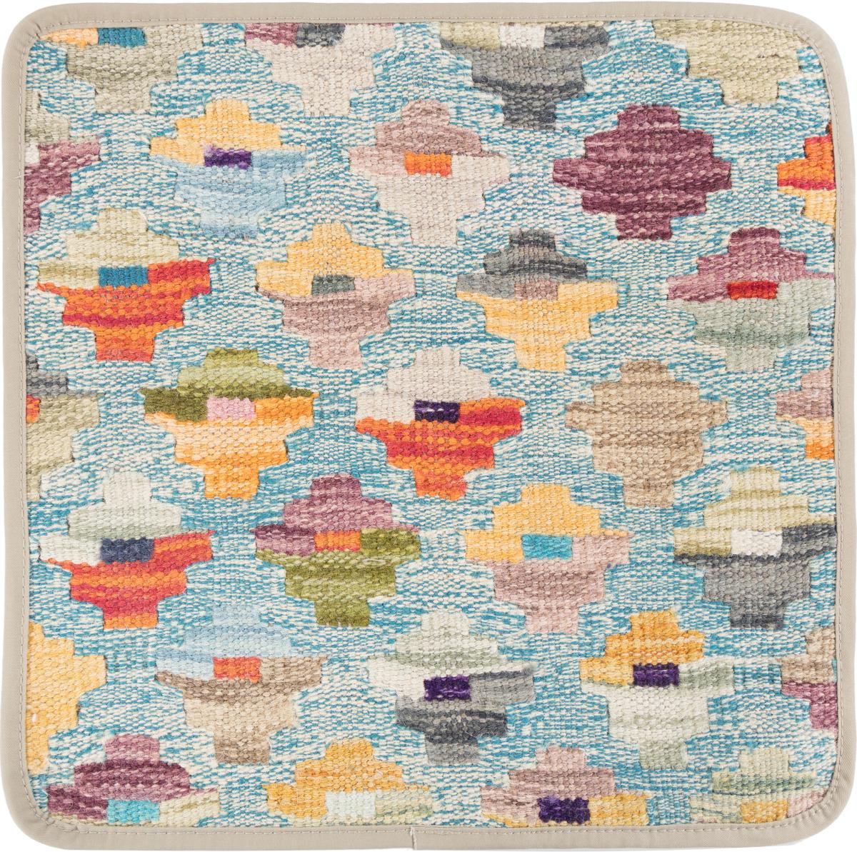 Afghan rug Kilim Afghan Cushion Cover 40x40 40x40, Persian Rug Knotted by hand
