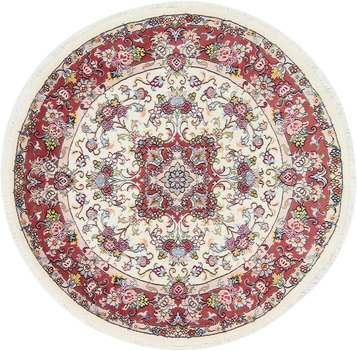 Tapete persa Tabriz 150x150 150x150, Tapete persa Atado à mão