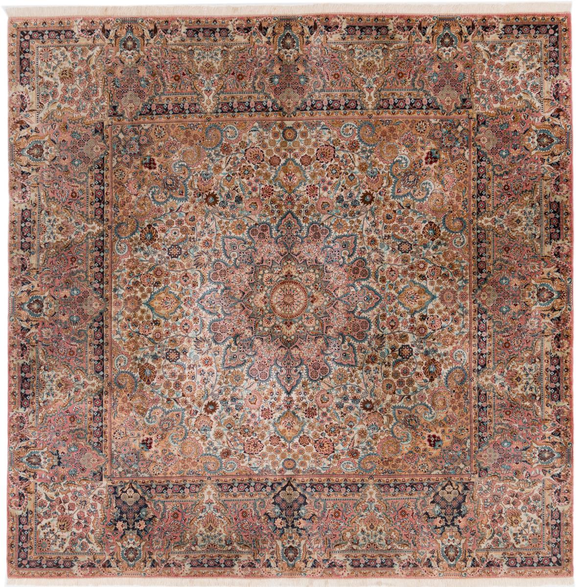 Tapis persan Tabriz Soie 199x199 199x199, Tapis persan Noué à la main