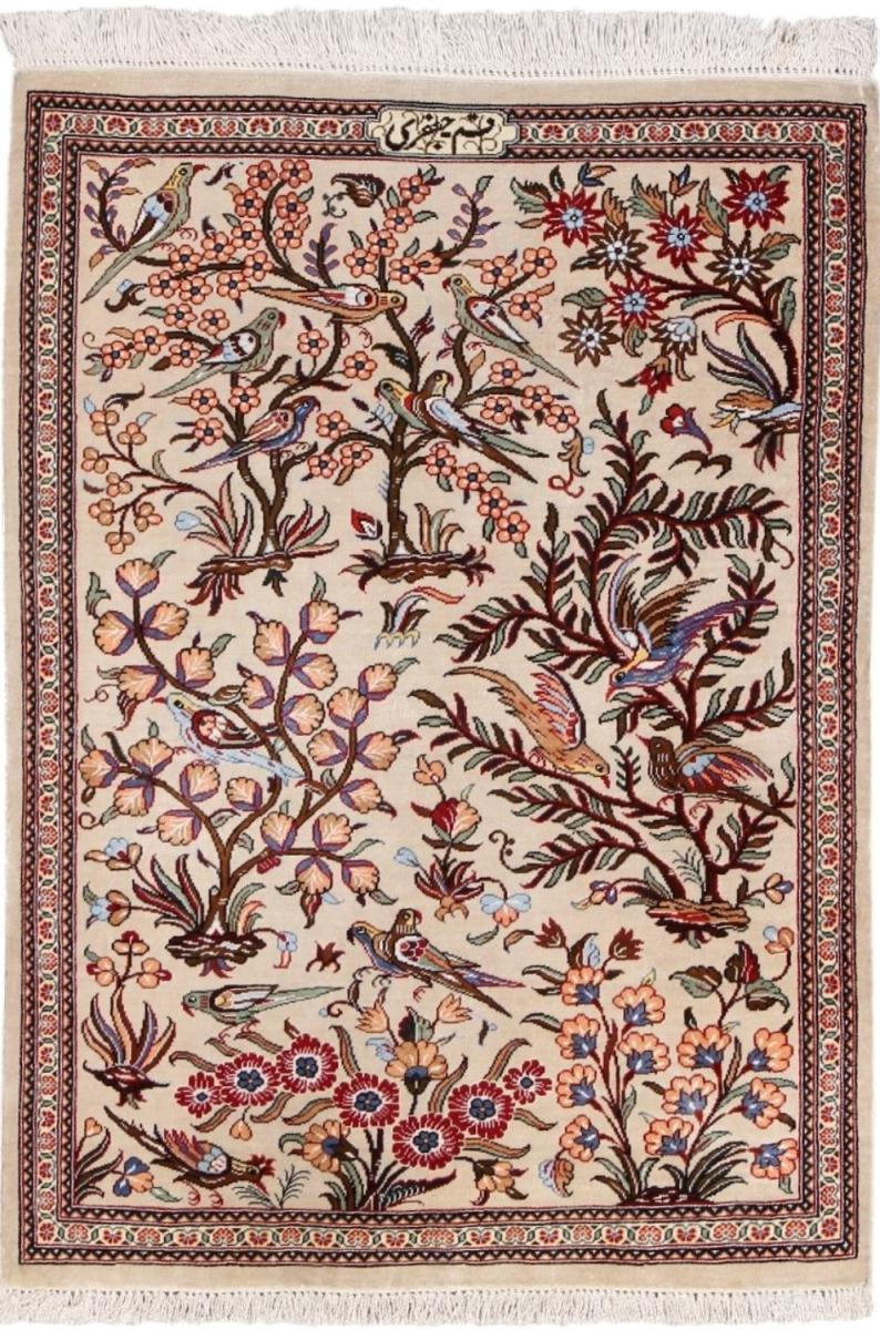 Tapis persan Ghom Soie 76x53 76x53, Tapis persan Noué à la main