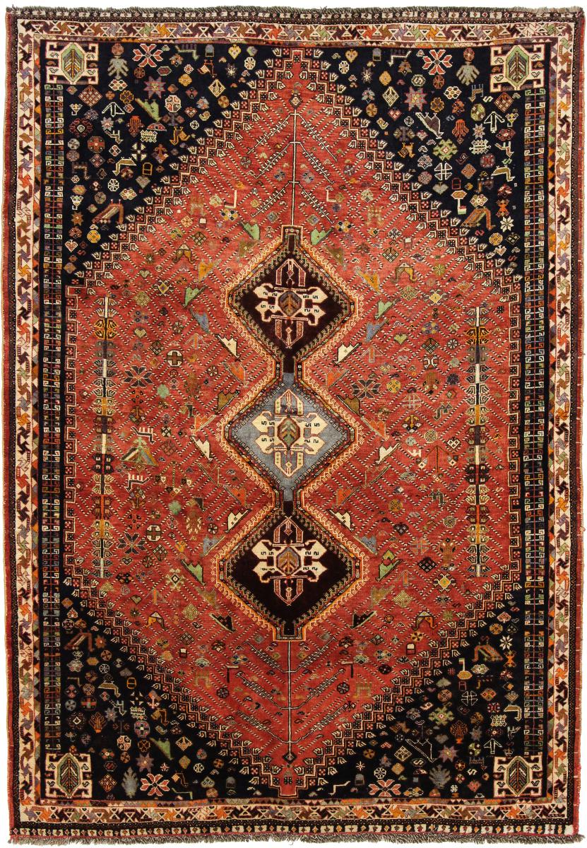 Tapete persa Ghashghai 259x184 259x184, Tapete persa Atado à mão