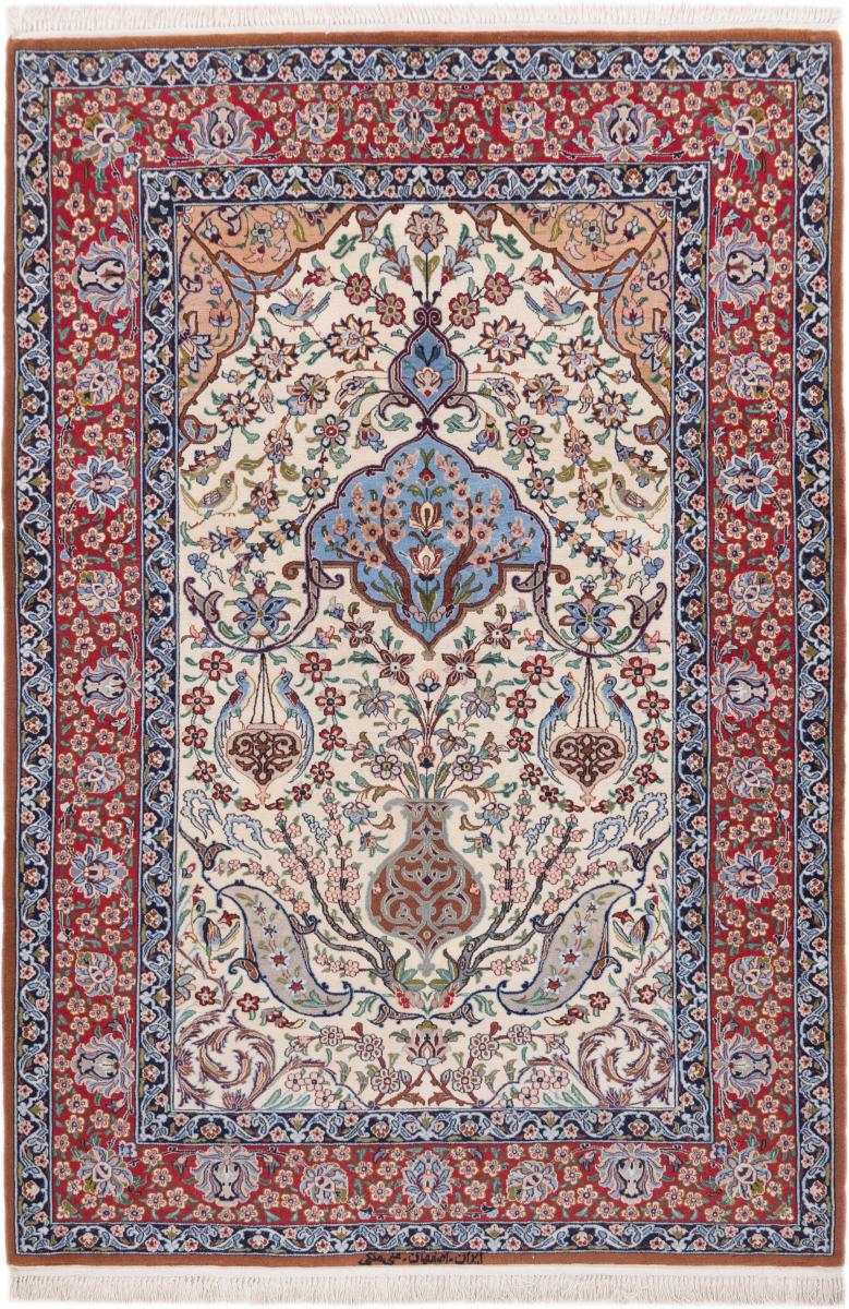 Persian Rug Isfahan Silk Warp Signed 163x110 163x110, Persian Rug Knotted by hand