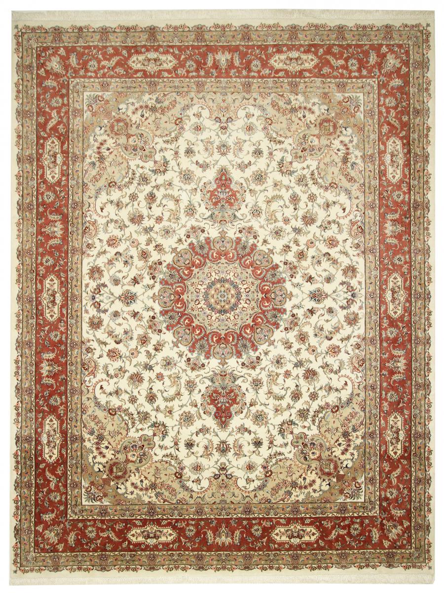 Tapete persa Tabriz 50Raj 13'0"x9'11" 13'0"x9'11", Tapete persa Atado à mão