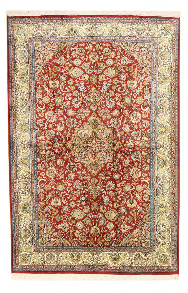 Tapete indiano Kashmir Pura Seda 188x124 188x124, Tapete persa Atado à mão