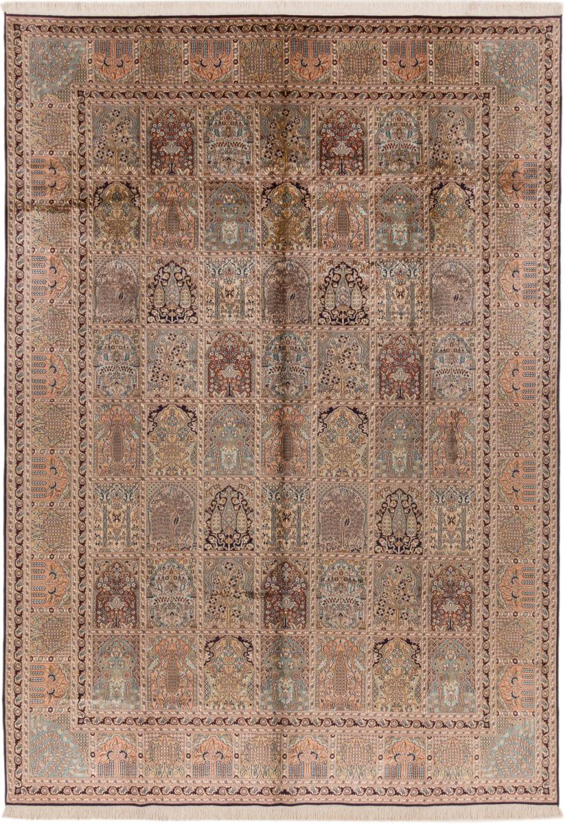 Tapis indien Cachemire Soie 348x247 348x247, Tapis persan Noué à la main