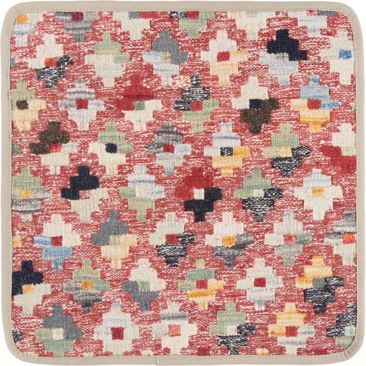 Afghanischer Teppich Kelim Afghan Kissenbezug 1'4"x1'4" 1'4"x1'4", Perserteppich Handgeknüpft