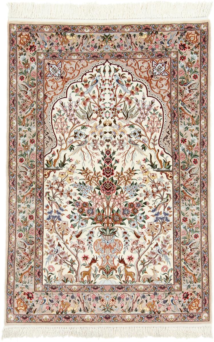 Perzsa szőnyeg Iszfahán Selyemfonal 5'2"x3'7" 5'2"x3'7", Perzsa szőnyeg Kézzel csomózva