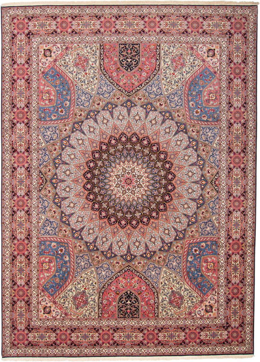 Tapete persa Tabriz 50Raj 13'5"x9'9" 13'5"x9'9", Tapete persa Atado à mão