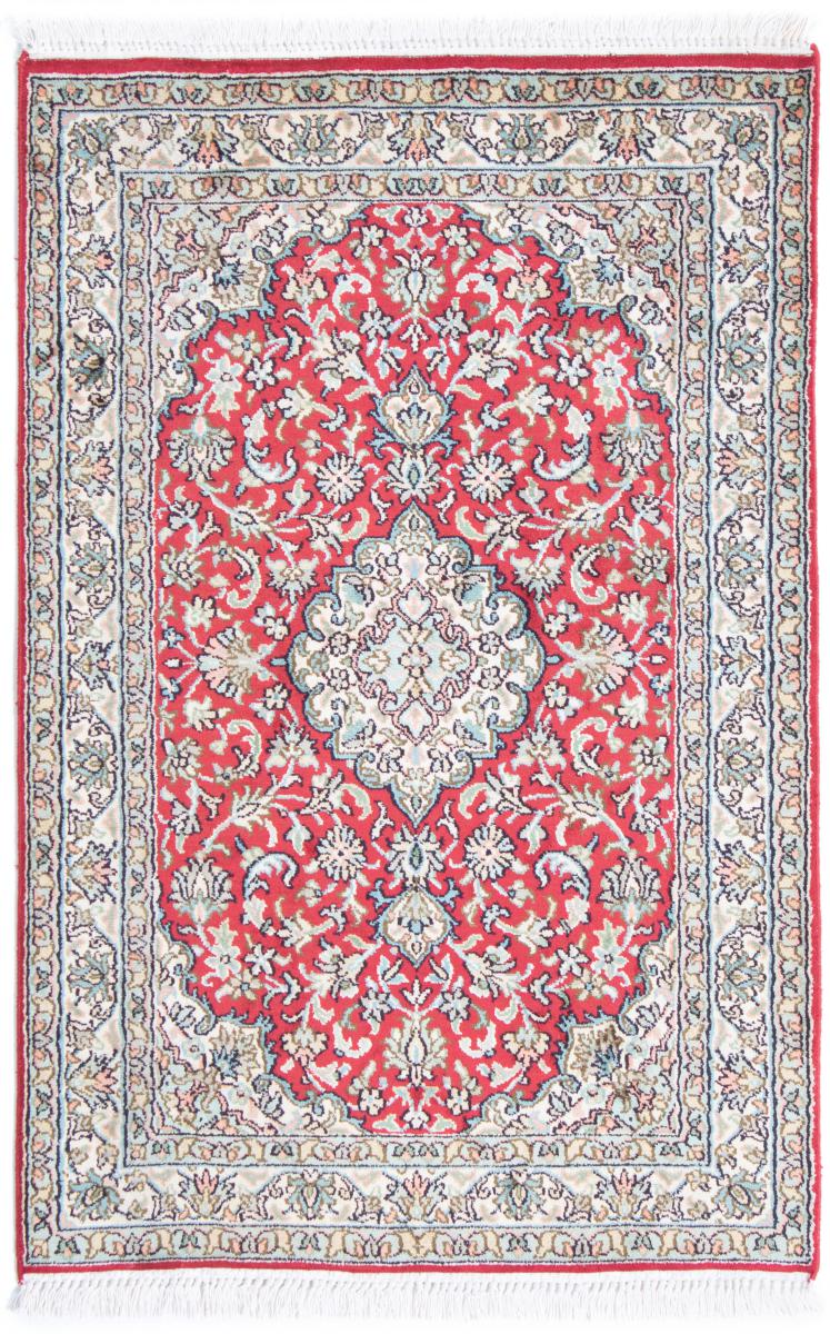 Indischer Teppich Kaschmir Seide 3'2"x2'1" 3'2"x2'1", Perserteppich Handgeknüpft
