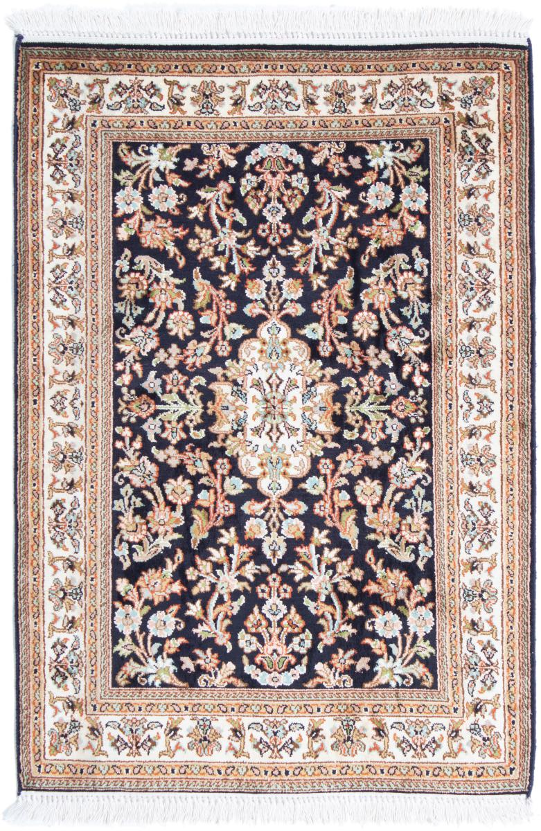 Indo rug Kashmir Silk 3'1"x2'2" 3'1"x2'2", Persian Rug Knotted by hand
