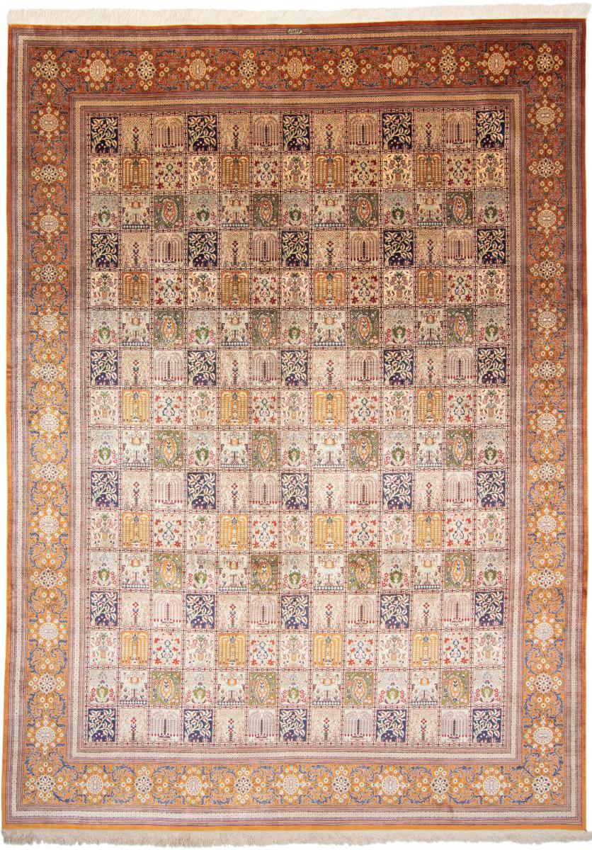 Persian Rug Qum Silk 347x251 347x251, Persian Rug Knotted by hand