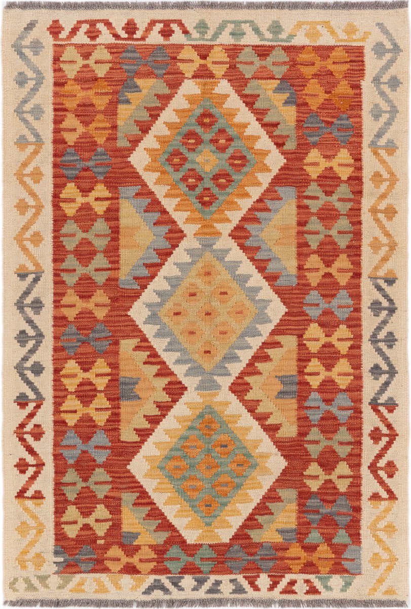 Afghansk teppe Kelim Afghan 132x91 132x91, Persisk teppe Håndvevd