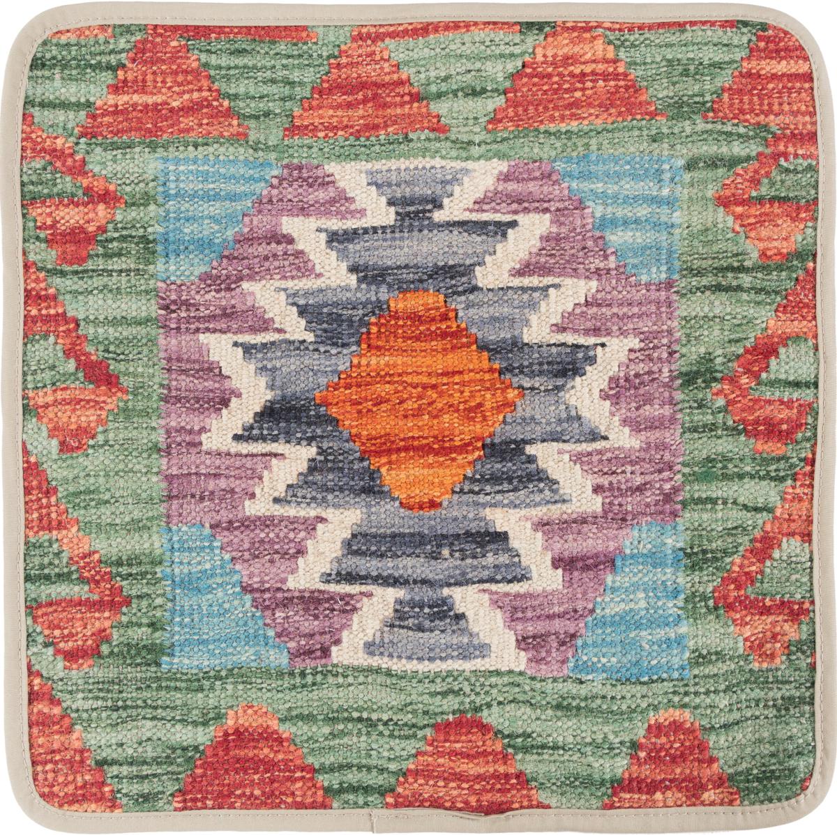 Afghan rug Kilim Afghan Cushion Cover 40x40 40x40, Persian Rug Knotted by hand