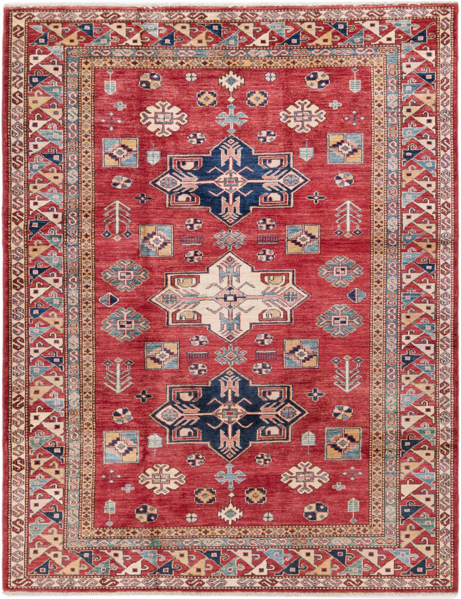 Afghan rug Super Kazak 222x172 222x172, Persian Rug Knotted by hand