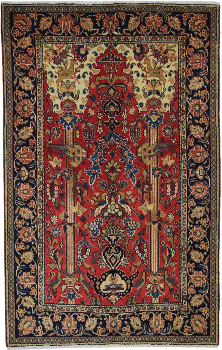 Tapis persan Kashan 199x126 199x126, Tapis persan Noué à la main