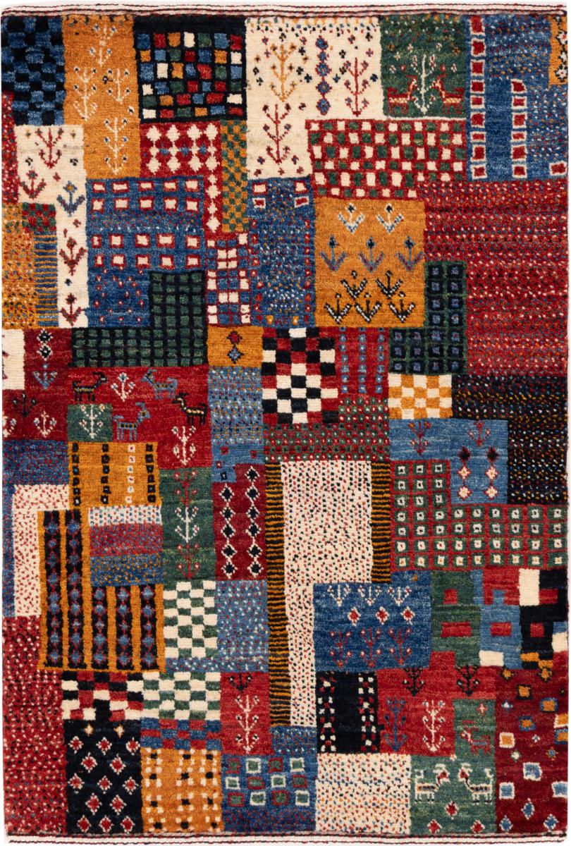 Tapete persa Persa Gabbeh Loribaft Nowbaft 90x62 90x62, Tapete persa Atado à mão