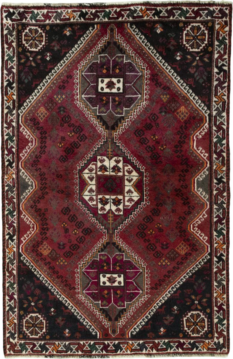 Persian Rug Shiraz 5'3"x3'7" 5'3"x3'7", Persian Rug Knotted by hand