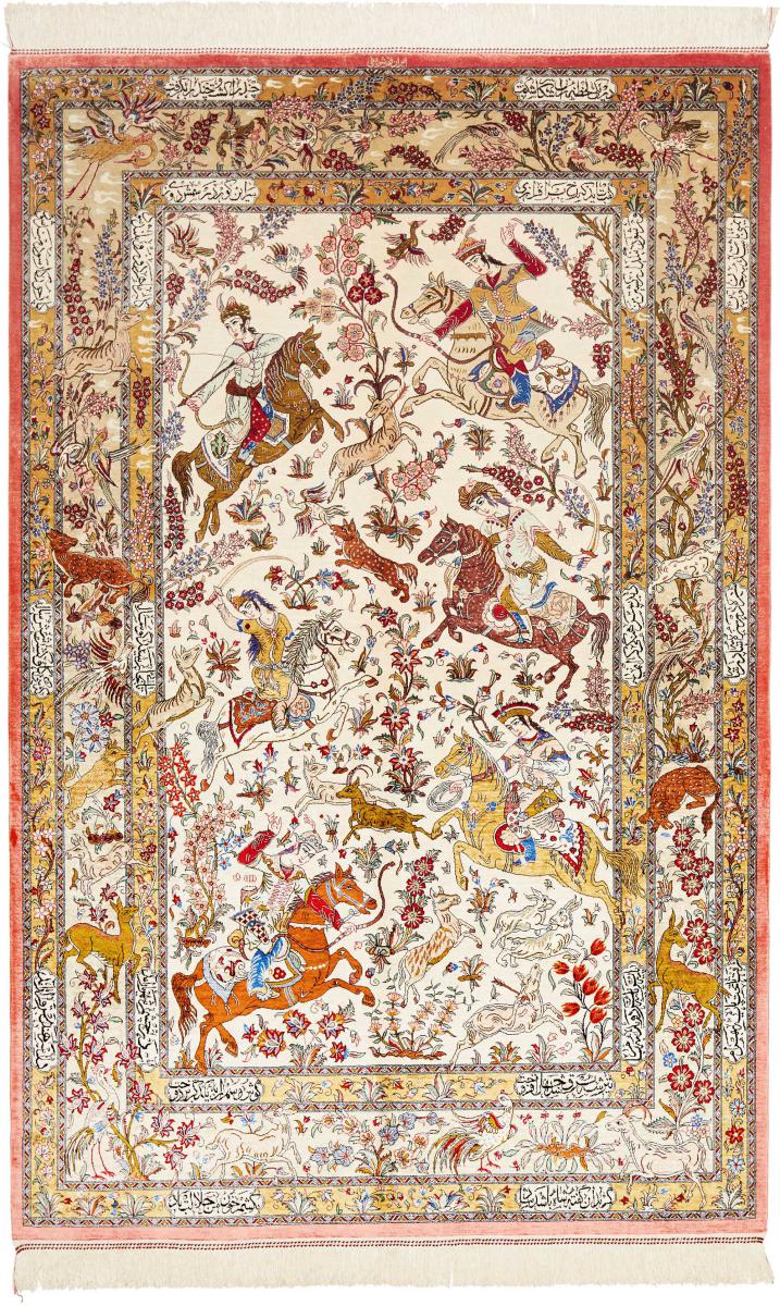 Persisk tæppe Ghom Silke 204x128 204x128, Persisk tæppe Knyttet i hånden