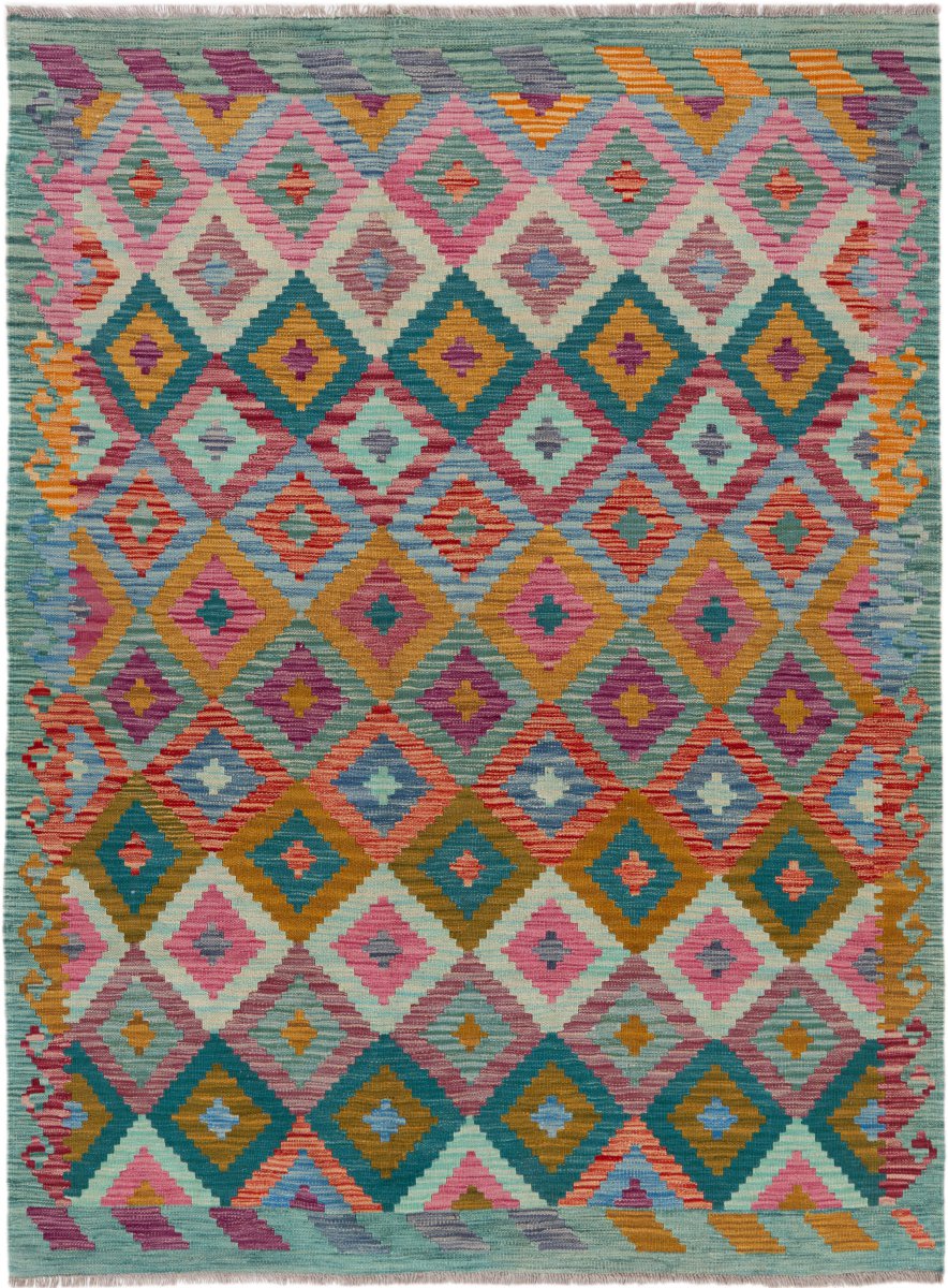 Afghansk teppe Kelim Afghan 196x147 196x147, Persisk teppe Håndvevd
