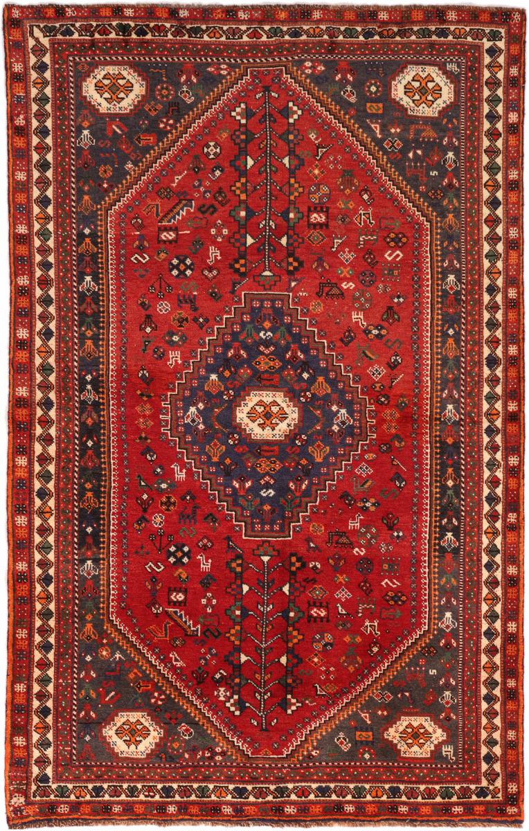 Tapete persa Shiraz 252x160 252x160, Tapete persa Atado à mão