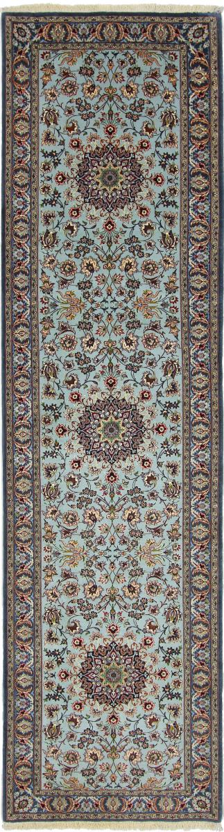 Tappeto persiano Isfahan Ordito in Seta 315x84 315x84, Tappeto persiano Annodato a mano