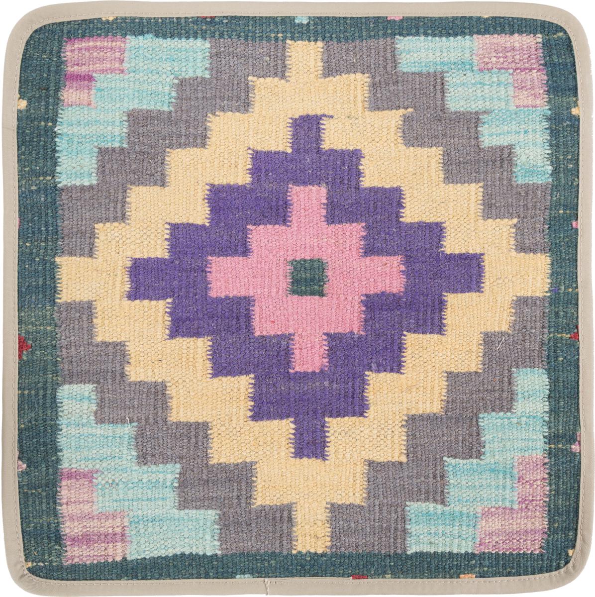 Afghan rug Kilim Afghan Cushion Cover 40x40 40x40, Persian Rug Knotted by hand