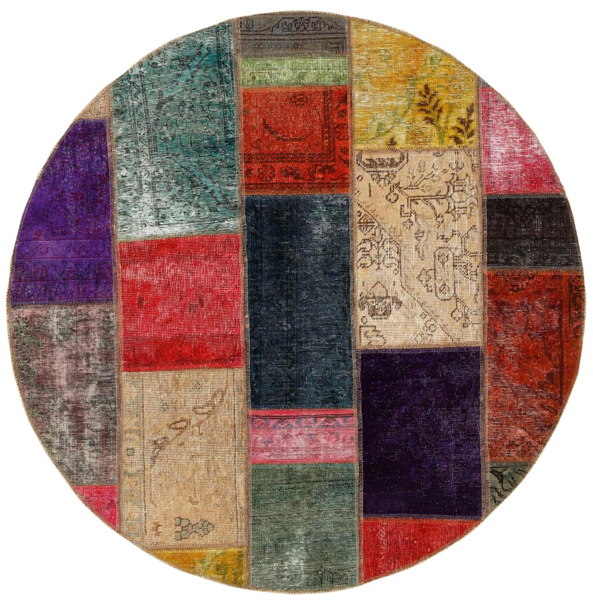 Tapete persa Patchwork 149x149 149x149, Tapete persa Atado à mão