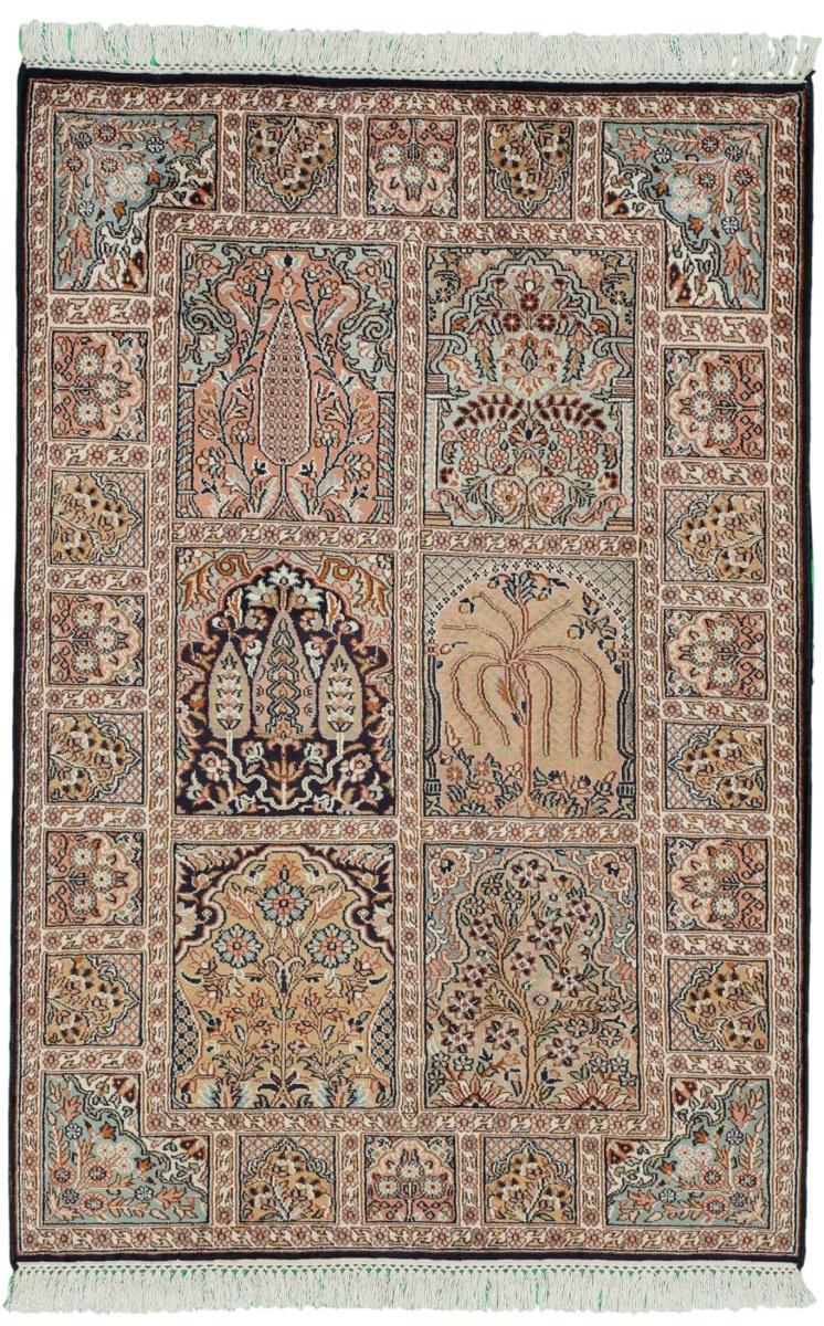 Indisk tæppe Kashmir Silke 121x79 121x79, Persisk tæppe Knyttet i hånden