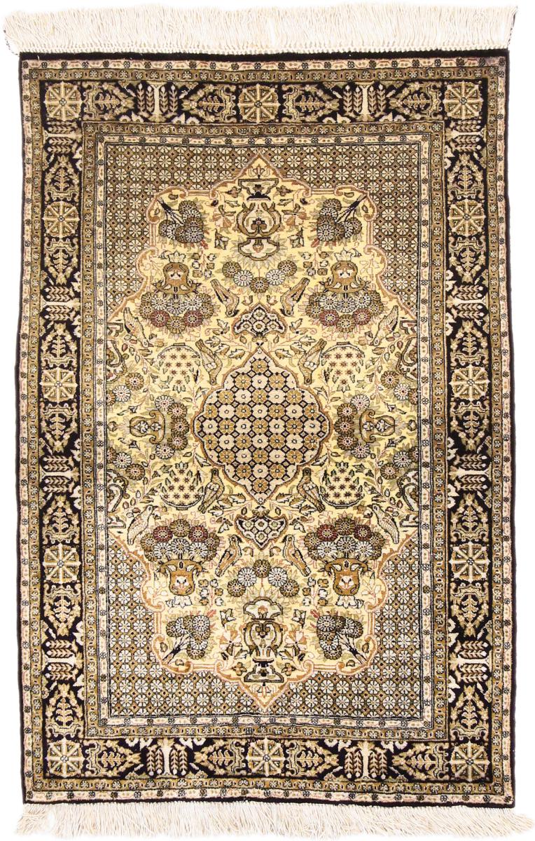 Tapete persa Ghom Seda 126x82 126x82, Tapete persa Atado à mão