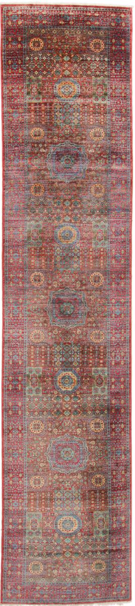 Αφγανικό χαλί Mamluk 396x86 396x86, Περσικό χαλί Οι κόμποι έγιναν με το χέρι