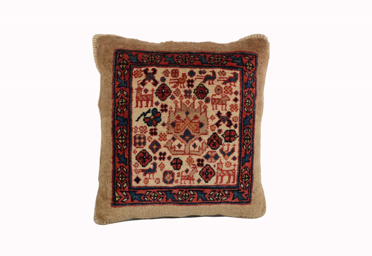 Persisk tæppe Kissen Ghashghai 35x34 35x34, Persisk tæppe Knyttet i hånden