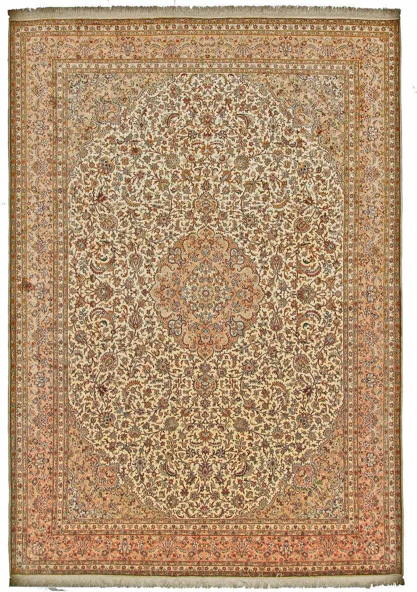Tappeto indiano Cachemire Puri di Seta 338x236 338x236, Tappeto persiano Annodato a mano