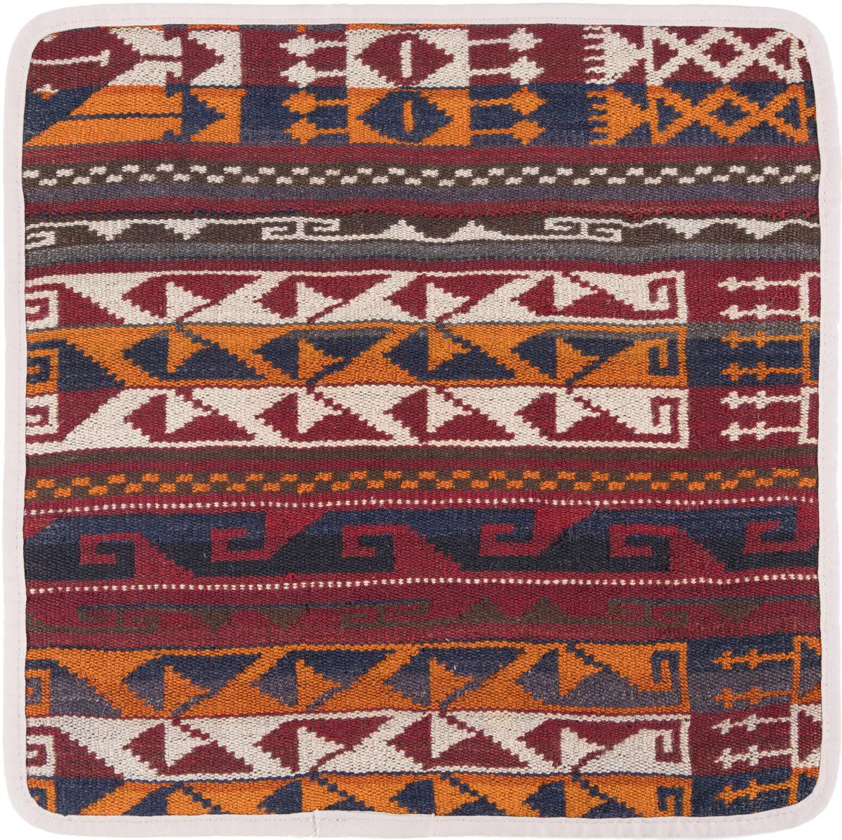Afghan rug Kilim Afghan Cushion Cover 40x40 40x40, Persian Rug Knotted by hand